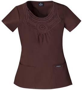 Baby Phat Women's Macrame` Scrubs Top